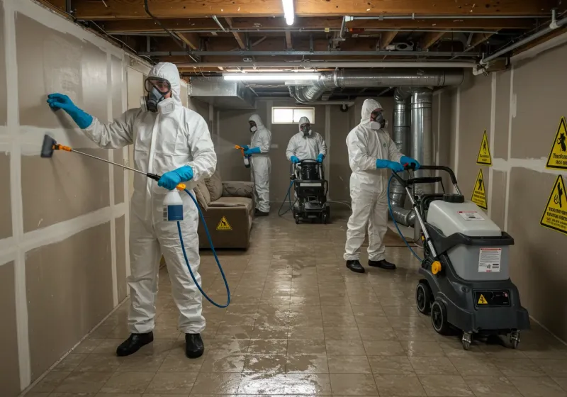 Basement Moisture Removal and Structural Drying process in Brookwood, AL